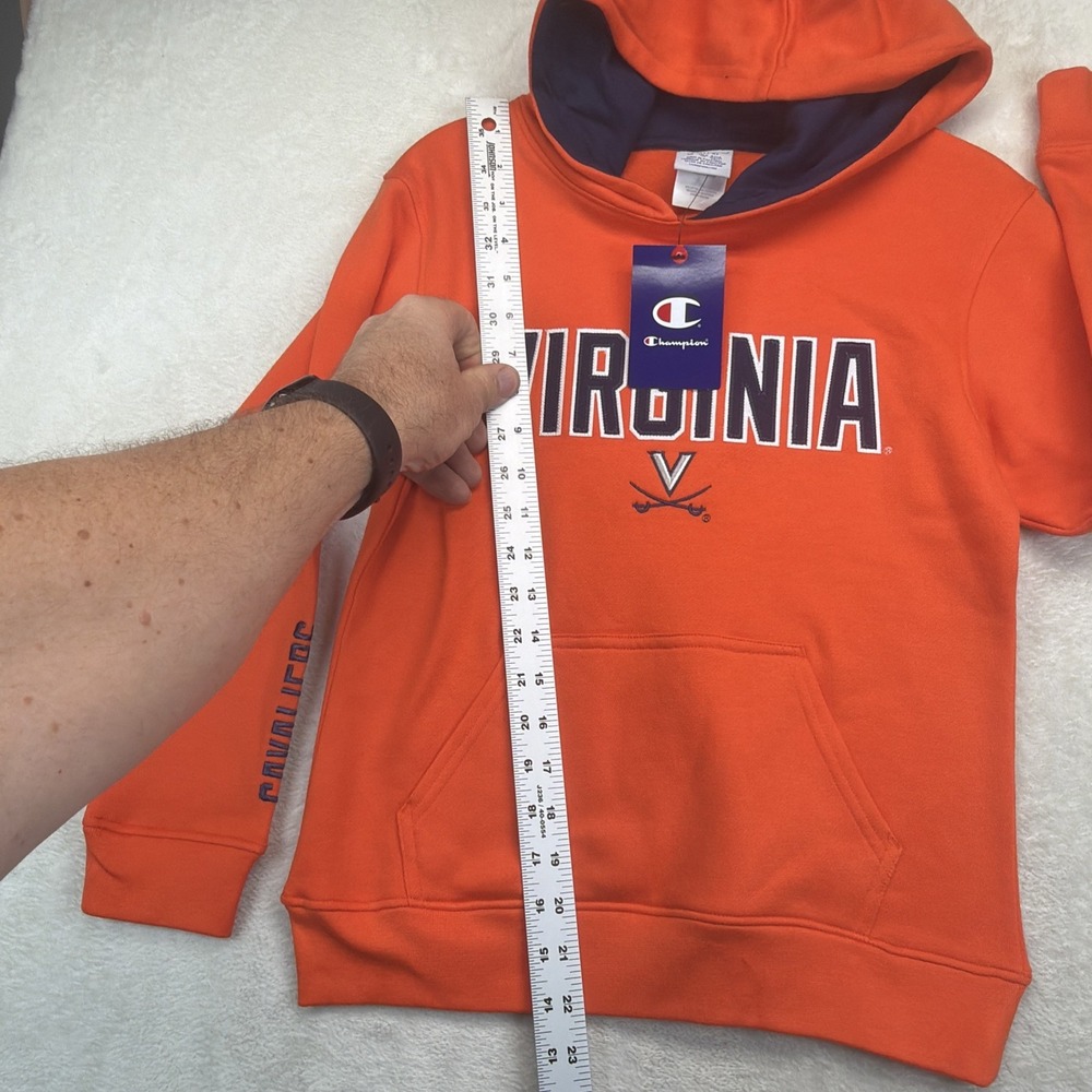 Virginia Cavaliers Hoodie Youth M 7-8 Champion Orange UVA Pullover NWT - Picture 7 of 11